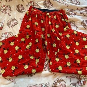 Aerie Red Smiley Face Pajama Pants